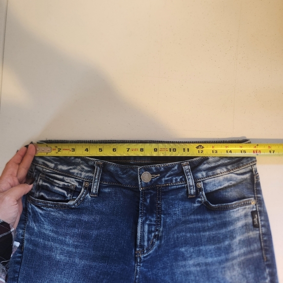 Silver Jeans Elyse Slim Boot Bootcut Denim Dark Wash Western Stretchy Womens 29 - Picture 9 of 11